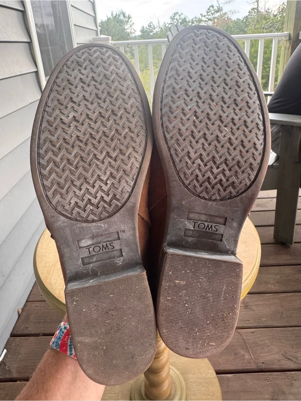 TOMS Shaye Camel Brown Suede Slip-On Ankle Booties Women’s 7.5